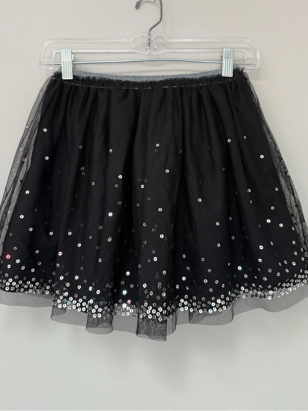 GAP Kids Girl’s Black Tulle Skirt with Silver Sequins